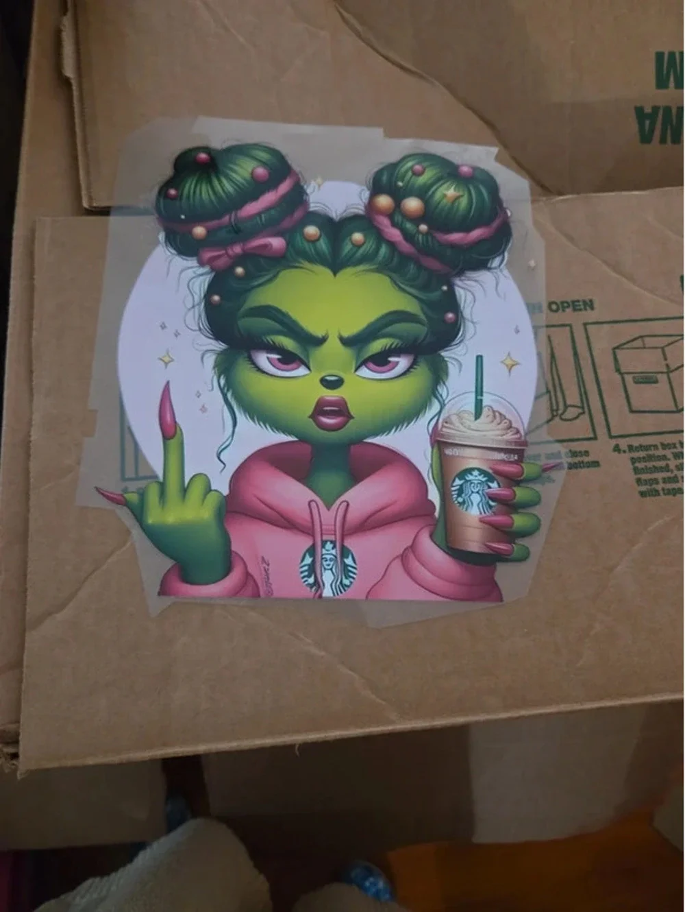 Grinch girl iron patch